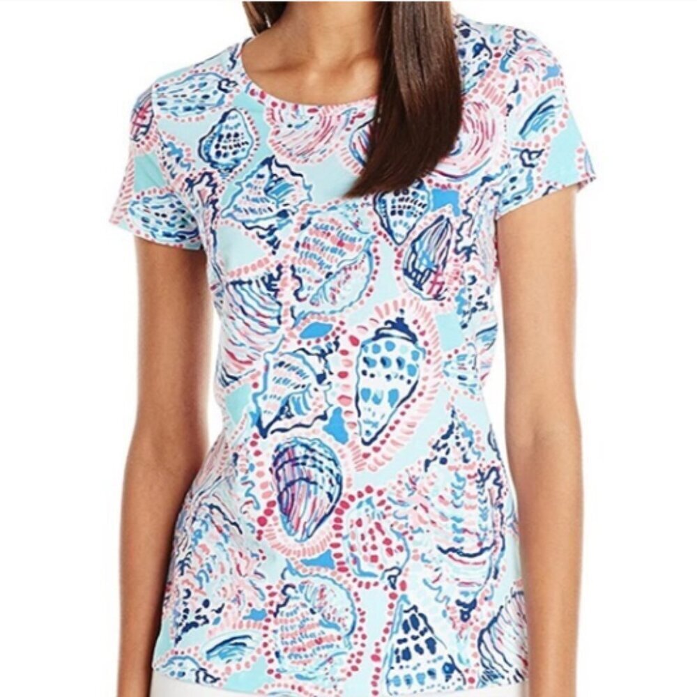 Lilly Pulitzer Karrie top in Shell Me About It print size Medium